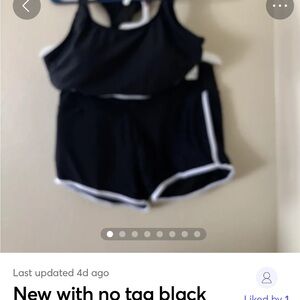 Black Athletic Tank and Shorts Set size large women’s